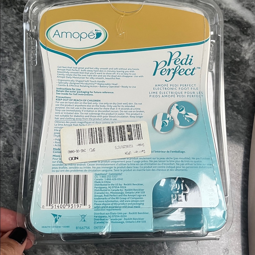 AMO Pedi Perfect Foot File - Blue and White - Picture 2 of 2